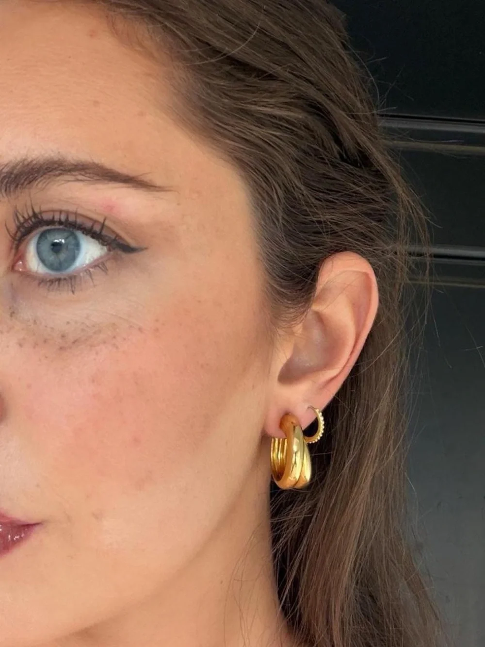 Vintage Gold plated twisted hoop costume jewelry earrings #chic #classy